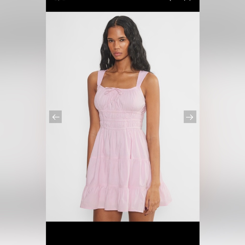 Aritzia Light Pink Martine Poplin Mini Dress